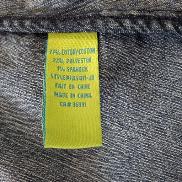 Vintage Womens Military Style Peplum Jean Jacket Sz XL Cropped Cotton Casual - Picture 12 of 16